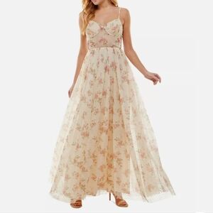 CITY STUDIO JUNIORS FLORAL PRINT GOWN - MACY'S
